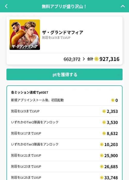 ザ・グランドマフィアの掲載記録画像（げん玉（GF Rewards）・2026年6月21日）