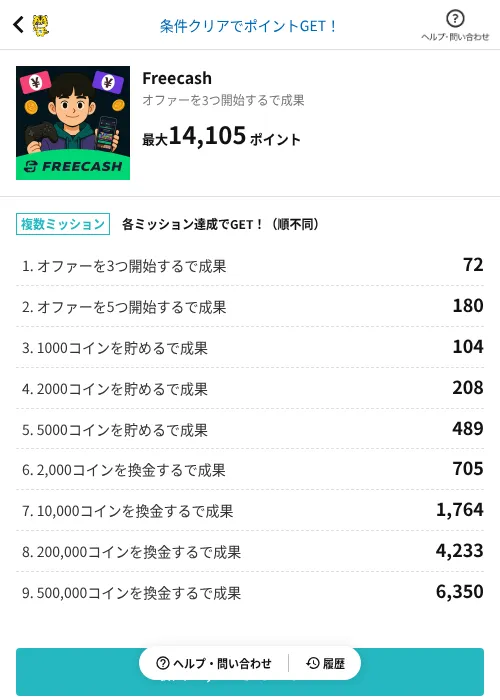 Freecashの掲載記録画像（GMOポイ活（AppDriver）・2026年6月14日）