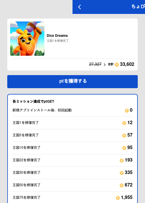Dice Dreamsの過去最高画像（ちょびリッチ（GF Rewards）・2026年5月27日）