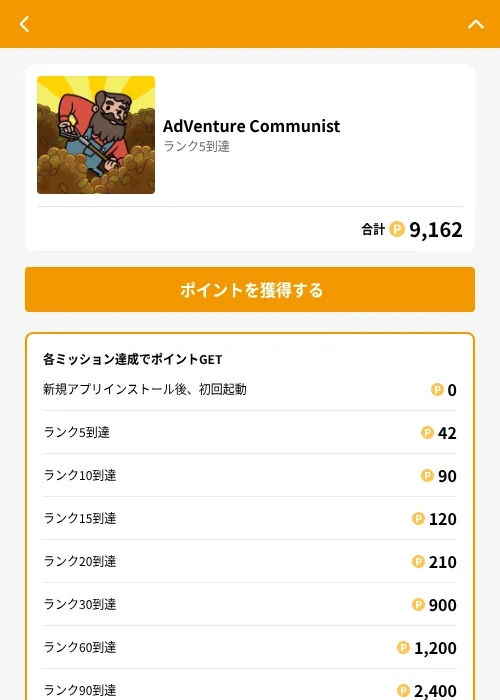 AdVenture Communistの掲載記録画像（GMOポイ活（GF Rewards）・2026年6月21日）