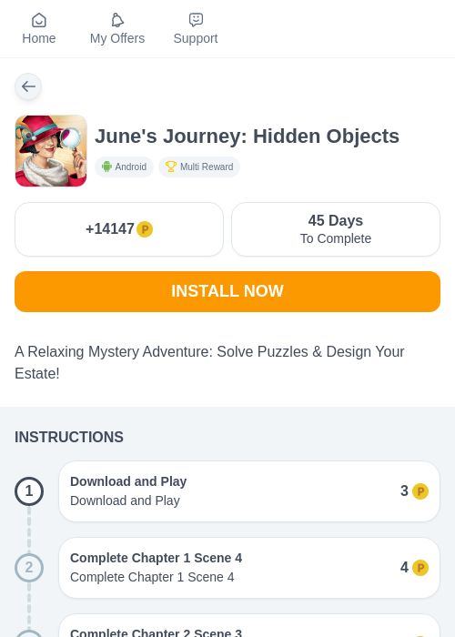 June's Journey: Hidden Objectsの過去最高画像（モッピー（myChips）・2026年5月27日）