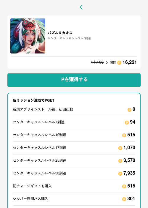 パズル＆カオスの過去最高画像（モッピー（GF Rewards）・2026年5月28日）