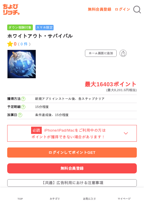 ホワイトアウト・サバイバルの過去最高画像（ちょびリッチ・2026年5月28日）