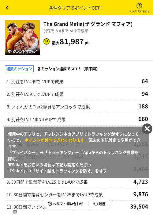 The Grand Mafia(ザ グランド マフィア)の掲載記録画像(ハピタス(AppDriver)・2026年6月14日)