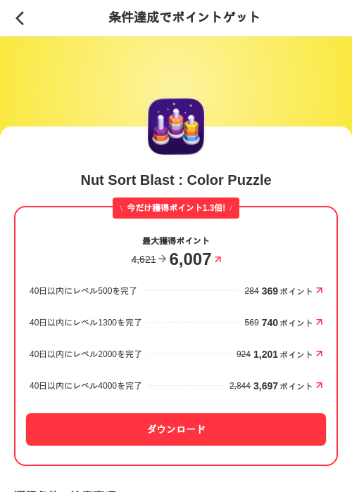 Nut Sort Blast : Color Puzzleの過去最高画像（メルカリ（ポイントゲット）・2026年5月29日）