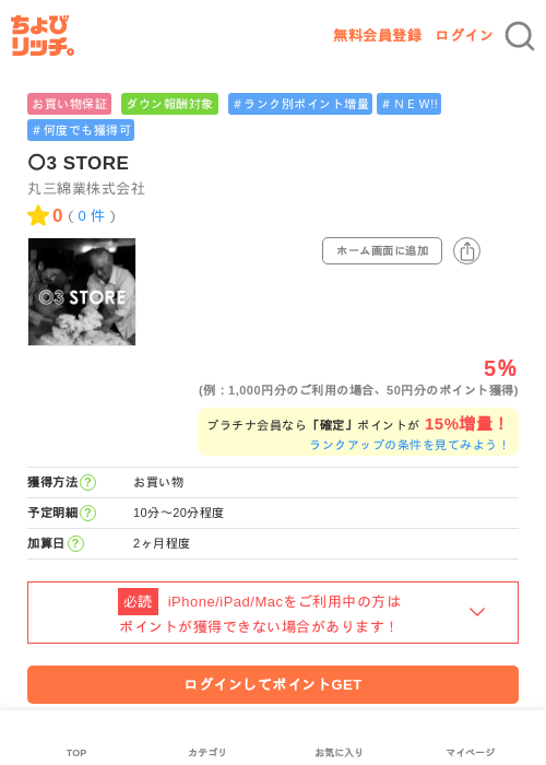 〇3 STOREの過去最高画像（ちょびリッチ・2026年5月29日）