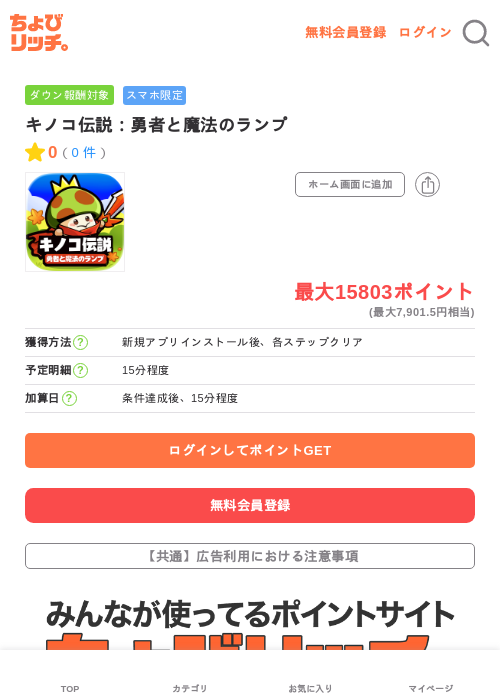 キノコ伝説：勇者と魔法のランプの過去最高画像（ちょびリッチ・2026年5月30日）