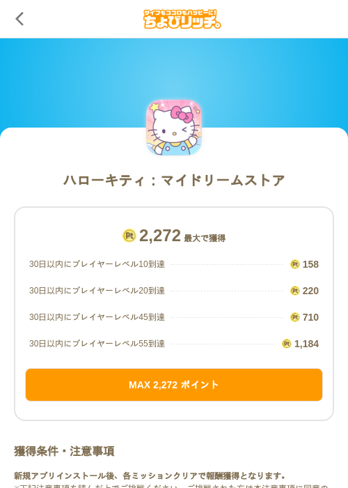 ハローキティ：マイドリームストアの過去最高画像（ちょびリッチ（SKYFLAG）・2026年6月1日）