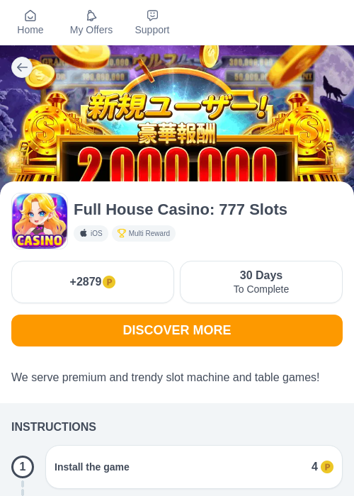 Full House Casino: 777 Slotsの過去最高画像（モッピー（myChips）・2026年6月1日）