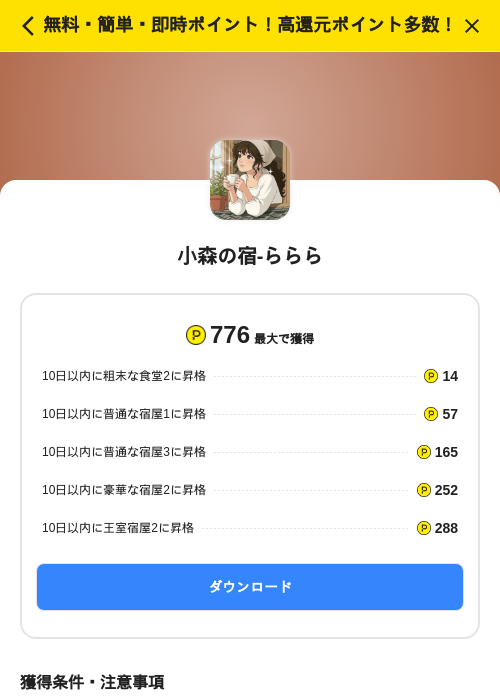 小森の宿-らららの掲載記録画像(ハピタス(SKYFLAG)・2026年7月1日)