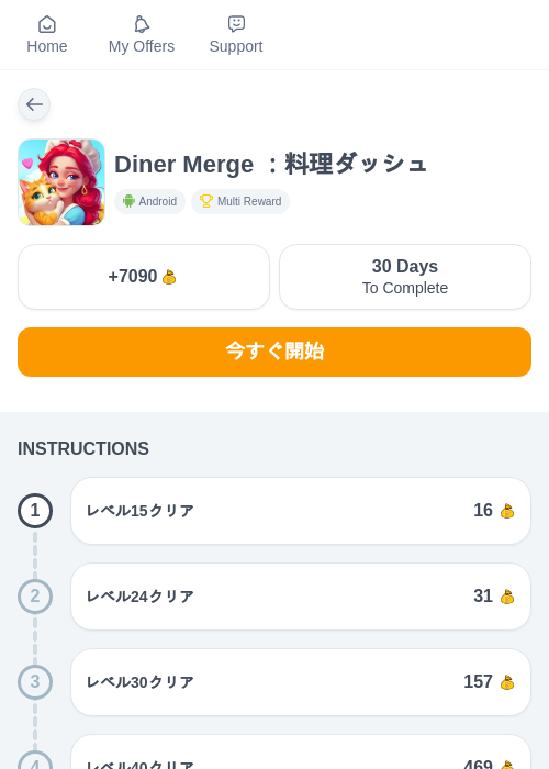 Diner Merge ：料理ダッシュの過去最高画像（ちょびリッチ（myChips）・2026年6月3日）