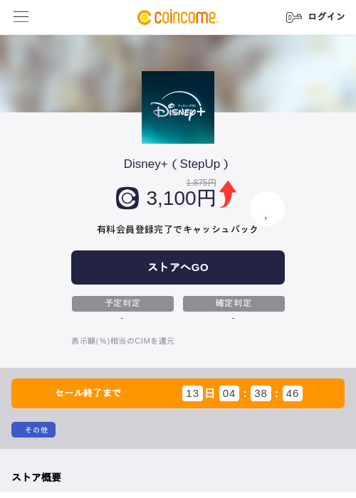 Disney+（StepUp）の過去最高画像（COINCOME・2026年6月6日）