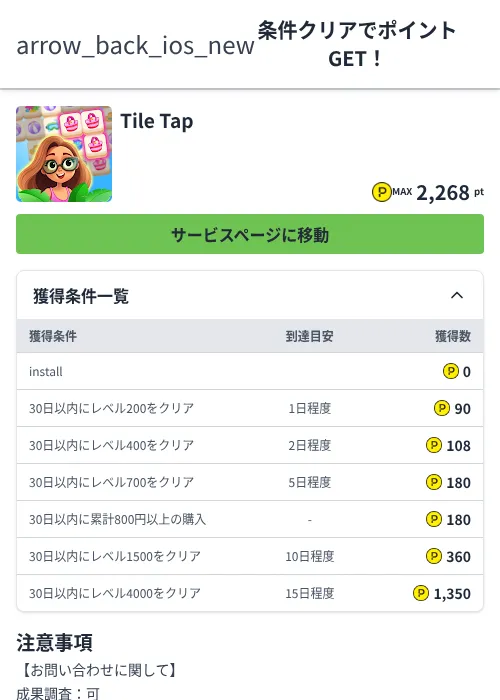Tile Tapの過去最高画像（ハピタス（Zucks）・2026年6月8日）