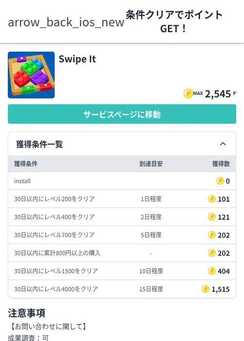Swipe Itの過去最高画像（モッピー（Zucks）・2026年6月8日）