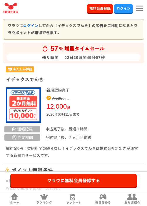 イデックスでんきの掲載記録画像（ワラウ・2026年6月9日）