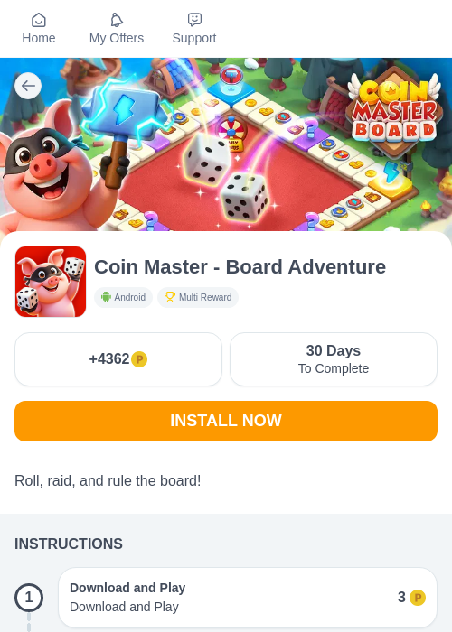 Coin Master - Board Adventureの過去最高画像（モッピー（myChips）・2026年6月10日）