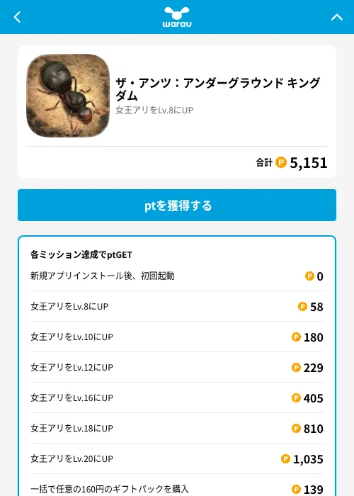 ザ・アンツ：アンダーグラウンド キングダムの掲載記録画像（ワラウ（GF Rewards）・2026年6月19日）
