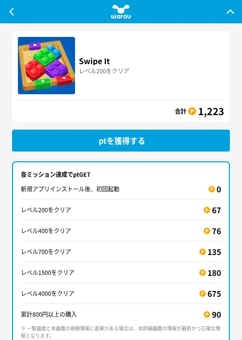 Swipe Itの掲載記録画像（ワラウ（GF Rewards）・2026年6月19日）