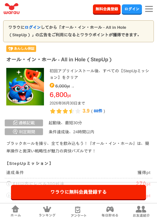 オール・イン・ホール - All in Hole（StepUp）の過去最高画像（ワラウ・2026年6月10日）