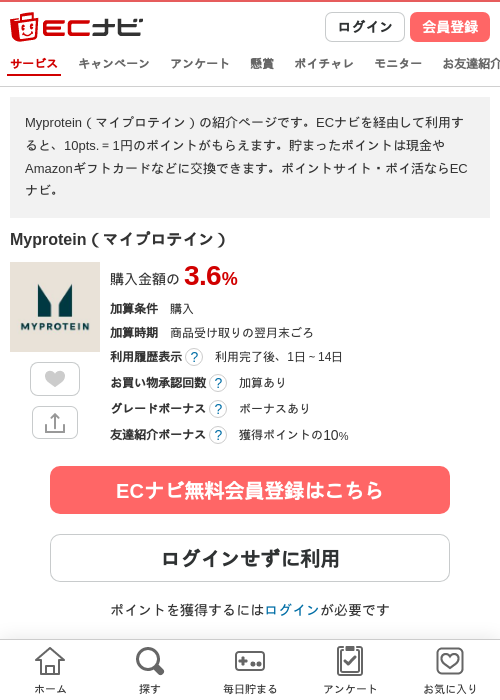 Myprotein（マイプロテイン）の過去最高画像（ECナビ・2026年6月10日）