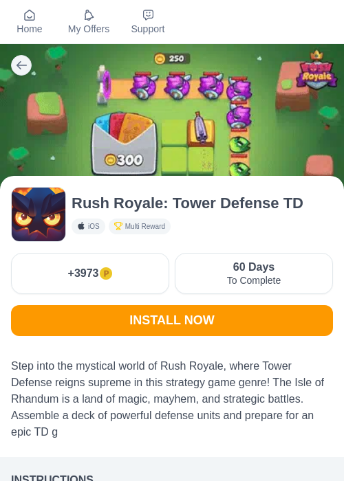 Rush Royale: Tower Defense TDの過去最高画像（モッピー（myChips）・2026年6月10日）