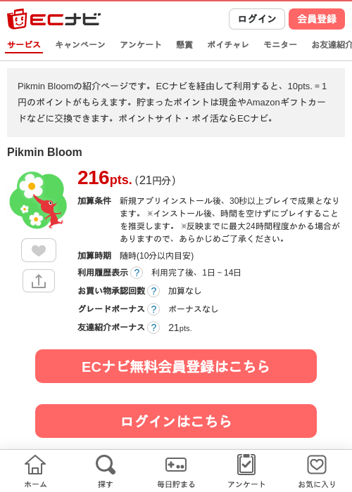 Pikmin Bloomの掲載記録画像（ECナビ・2026年6月12日）
