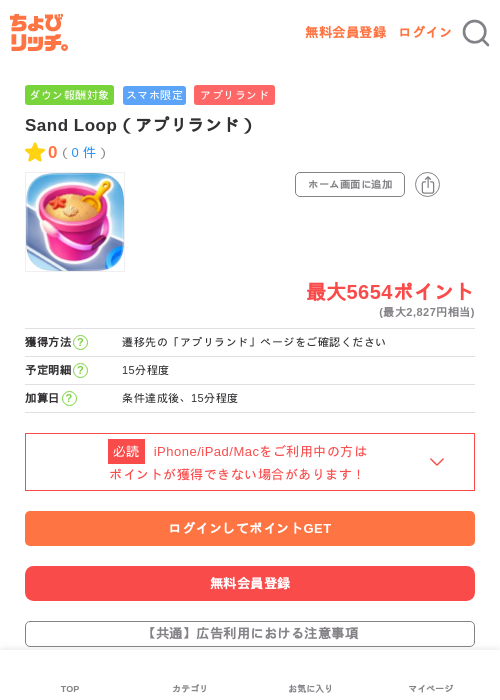 Sand Loop（アプリランド）の過去最高画像（ちょびリッチ・2026年6月12日）