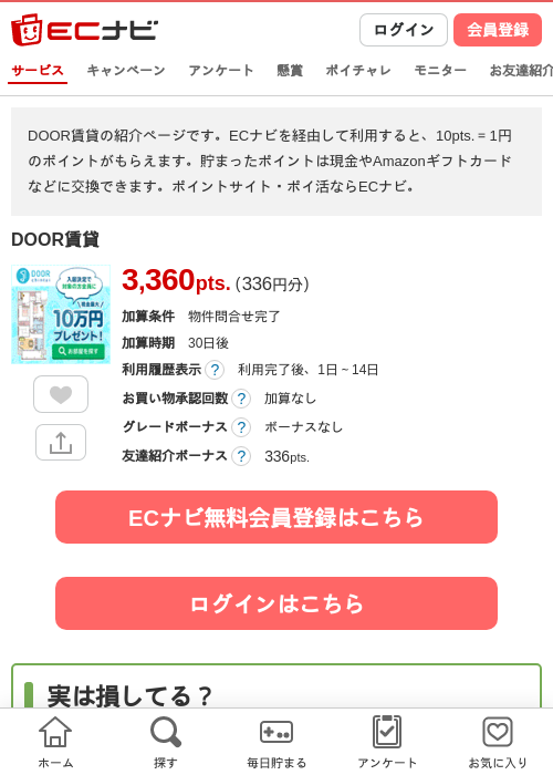 DOOR賃貸の掲載記録画像（ECナビ・2026年6月15日）