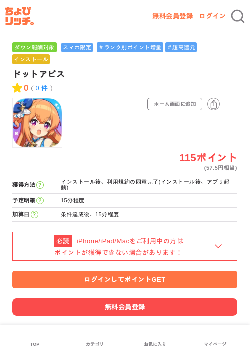 ドットアビスの掲載記録画像（ちょびリッチ・2026年6月13日）