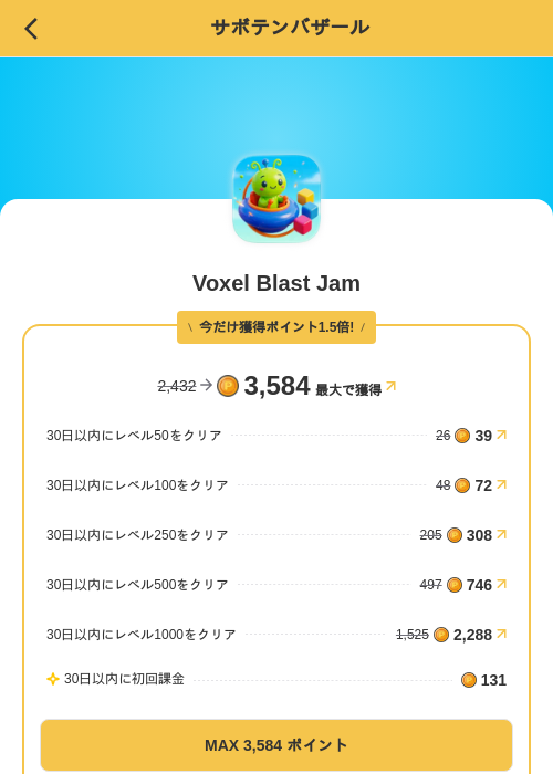 Voxel Blast Jamの掲載記録画像（MIKOSHI（SKYFLAG）・2026年10月3日）