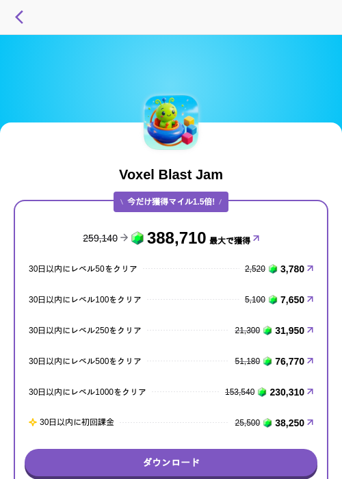 Voxel Blast Jamの掲載記録画像（トリマ （ミッションA）・2026年6月22日）