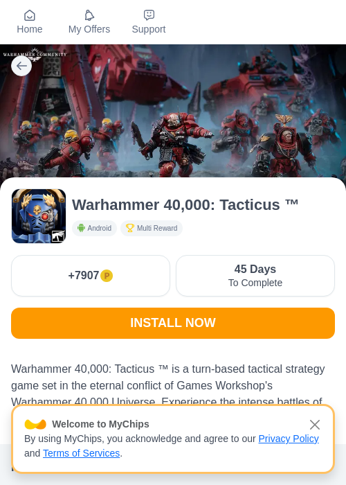 Warhammer 40,000: Tacticus ™の掲載記録画像（モッピー（myChips）・2026年6月26日）