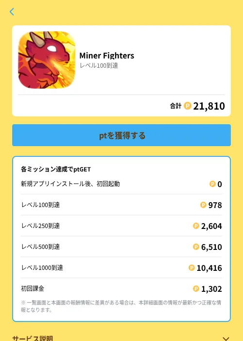 Miner Fightersの掲載記録画像（Powl（GF Rewards）・2026年6月21日）