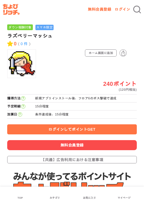 ラズベリーマッシュの掲載記録画像（ちょびリッチ・2026年6月22日）