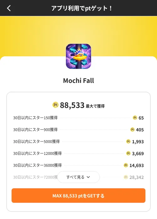 Mochi Fallの掲載記録画像(ポイントインカム(SKYFLAG)・2026年8月9日)