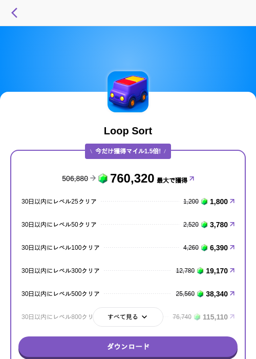 Loop Sortの掲載記録画像(トリマ (ミッションA)・2026年6月26日)