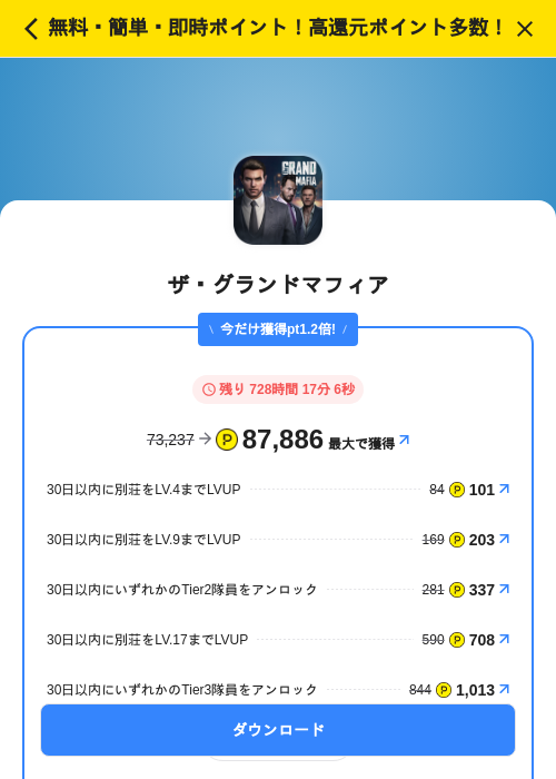 ザ・グランドマフィアの掲載記録画像（ハピタス（SKYFLAG）・2026年7月1日）