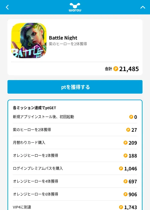 Battle Nightの掲載記録画像(ワラウ(GF Rewards)・2026年6月29日)