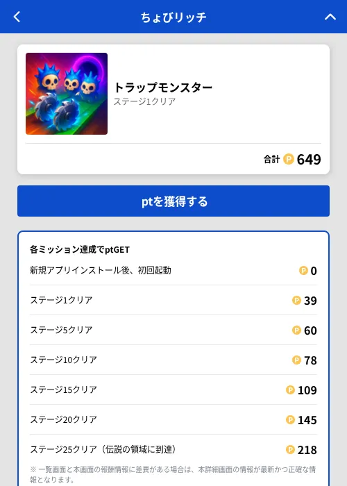 トラップモンスターの掲載記録画像(ちょびリッチ(GF Rewards)・2026年6月30日)