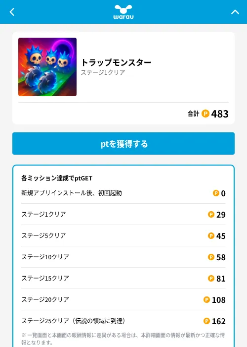 トラップモンスターの掲載記録画像(ワラウ(GF Rewards)・2026年6月30日)