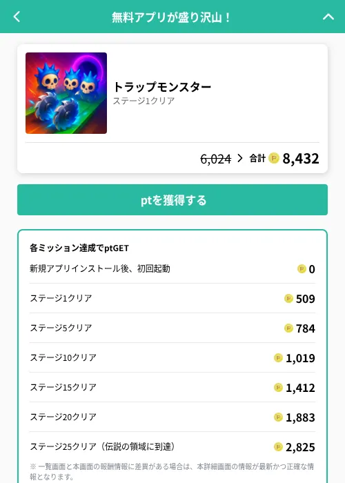 トラップモンスターの掲載記録画像(げん玉(GF Rewards)・2026年6月30日)