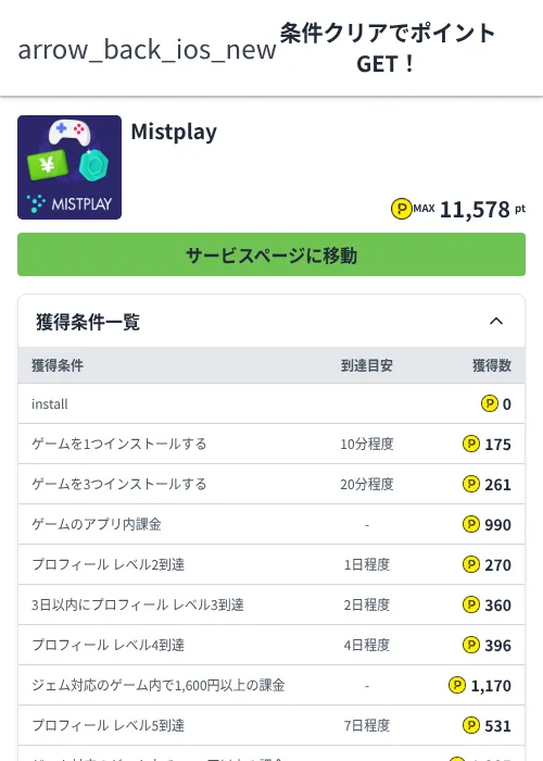 Mistplayの掲載記録画像（ハピタス（Zucks）・2026年6月30日）