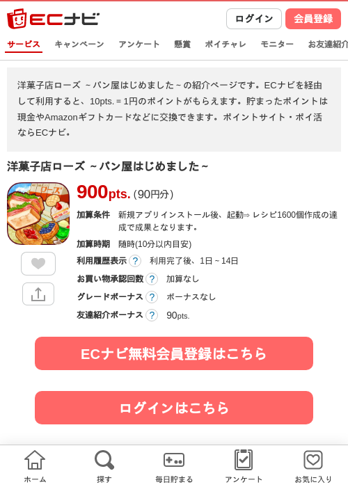 洋菓子店ローズ ～パン屋はじめました～の掲載記録画像（ECナビ・2026年7月1日）