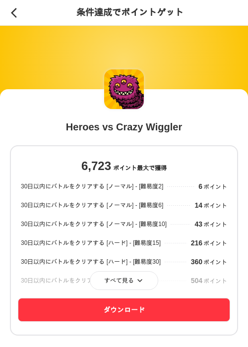 Heroes vs Crazy Wigglerの掲載記録画像（メルカリ（ポイントゲット）・2026年7月2日）