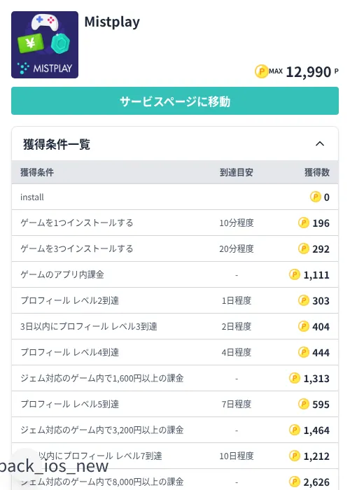 Mistplayの掲載記録画像（モッピー（Zucks）・2026年7月3日）