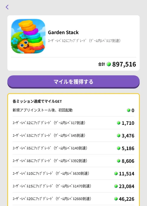 Garden Stackの掲載記録画像(トリマ (ミッションB)・2026年7月3日)