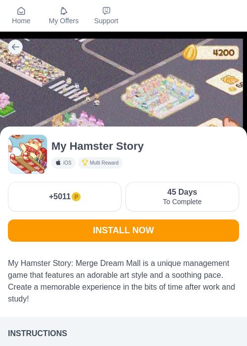 My Hamster Storyの掲載記録画像(モッピー(myChips)・2026年7月3日)