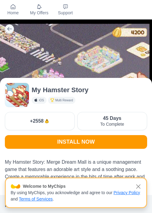 My Hamster Storyの掲載記録画像（ちょびリッチ（myChips）・2026年7月3日）