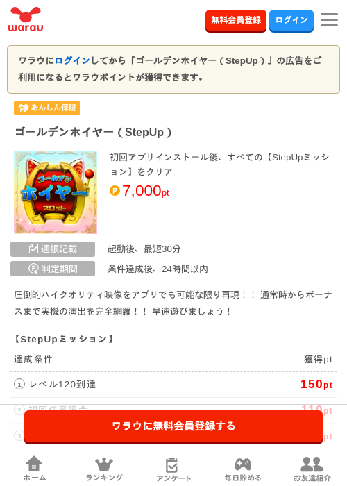 ゴールデンホイヤー（StepUp）の掲載記録画像（ワラウ・2026年7月4日）