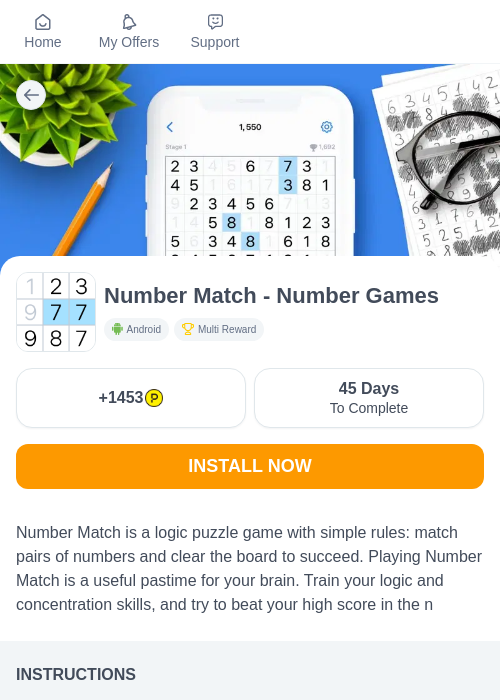 Number Match - Number Gamesの掲載記録画像(ハピタス(myChips)・2026年7月4日)